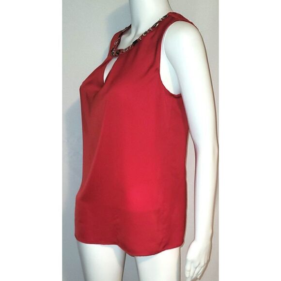 Worthington Sleeveless Jeweled Neck Blouse - Size M - Picture 3 of 9